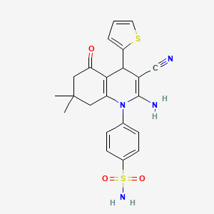molecular formula C22H22N4O3S2 B4175839 4-[2-amino-3-cyano-7,7-dimethyl-5-oxo-4-(2-thienyl)-5,6,7,8-tetrahydro-1(4H)-quinolinyl]benzenesulfonamide 