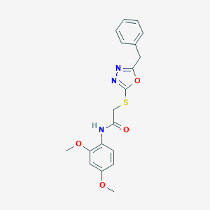 molecular formula C19H19N3O4S B417584 2-(5-Benzyl-[1,3,4]oxadiazol-2-ylsulfanyl)-N-(2,4-dimethoxy-phenyl)-acetamide 