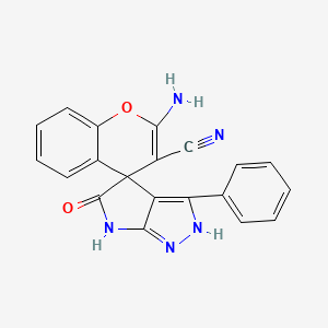 molecular formula C20H13N5O2 B4175841 2-amino-5'-oxo-3'-phenyl-5',6'-dihydro-1'H-spiro[chromene-4,4'-pyrrolo[2,3-c]pyrazole]-3-carbonitrile 