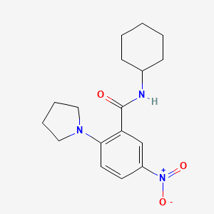 molecular formula C17H23N3O3 B4175845 N-cyclohexyl-5-nitro-2-(1-pyrrolidinyl)benzamide 