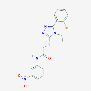 2-{[5-(2-bromophenyl)-4-ethyl-4H-1,2,4-triazol-3-yl]sulfanyl}-N-{3-nitrophenyl}acetamide