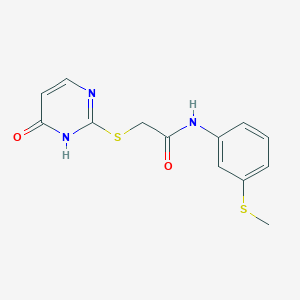 molecular formula C13H13N3O2S2 B4175850 N-[3-(methylthio)phenyl]-2-[(6-oxo-1,6-dihydro-2-pyrimidinyl)thio]acetamide 