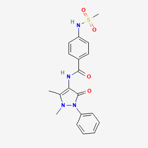 molecular formula C19H20N4O4S B4175857 N-(1,5-dimethyl-3-oxo-2-phenyl-2,3-dihydro-1H-pyrazol-4-yl)-4-[(methylsulfonyl)amino]benzamide 