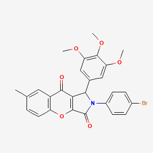 molecular formula C27H22BrNO6 B4175863 2-(4-bromophenyl)-7-methyl-1-(3,4,5-trimethoxyphenyl)-1,2-dihydrochromeno[2,3-c]pyrrole-3,9-dione 