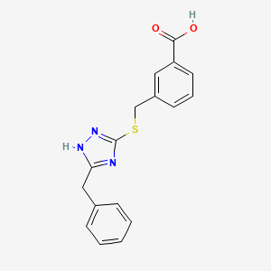 molecular formula C17H15N3O2S B4175871 3-{[(5-benzyl-4H-1,2,4-triazol-3-yl)thio]methyl}benzoic acid 