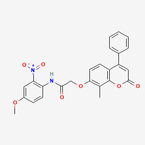 molecular formula C25H20N2O7 B4175894 N-(4-methoxy-2-nitrophenyl)-2-[(8-methyl-2-oxo-4-phenyl-2H-chromen-7-yl)oxy]acetamide 