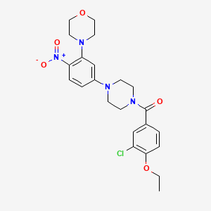 molecular formula C23H27ClN4O5 B4175899 4-{5-[4-(3-chloro-4-ethoxybenzoyl)-1-piperazinyl]-2-nitrophenyl}morpholine 