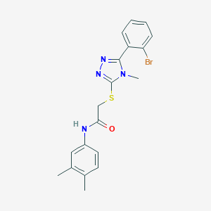 molecular formula C19H19BrN4OS B417590 2-{[5-(2-bromophenyl)-4-methyl-4H-1,2,4-triazol-3-yl]sulfanyl}-N-(3,4-dimethylphenyl)acetamide 