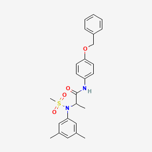 molecular formula C25H28N2O4S B4175912 N~1~-[4-(benzyloxy)phenyl]-N~2~-(3,5-dimethylphenyl)-N~2~-(methylsulfonyl)alaninamide 