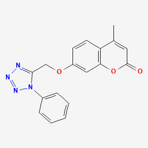 molecular formula C18H14N4O3 B4175916 4-methyl-7-[(1-phenyl-1H-tetrazol-5-yl)methoxy]-2H-chromen-2-one 