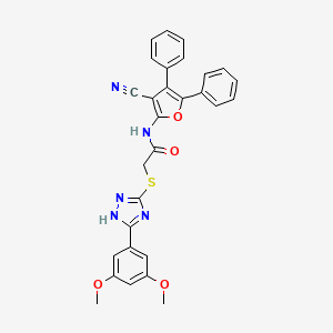 molecular formula C29H23N5O4S B4175952 N-(3-cyano-4,5-diphenyl-2-furyl)-2-{[5-(3,5-dimethoxyphenyl)-4H-1,2,4-triazol-3-yl]thio}acetamide 