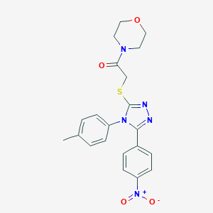 molecular formula C21H21N5O4S B417598 2-[[4-(4-Methylphenyl)-5-(4-nitrophenyl)-1,2,4-triazol-3-yl]sulfanyl]-1-morpholin-4-ylethanone 