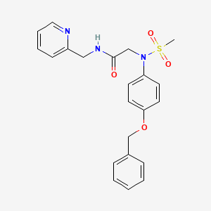 molecular formula C22H23N3O4S B4175999 N~2~-[4-(benzyloxy)phenyl]-N~2~-(methylsulfonyl)-N~1~-(2-pyridinylmethyl)glycinamide 