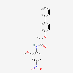 molecular formula C22H20N2O5 B4176011 2-(4-biphenylyloxy)-N-(2-methoxy-4-nitrophenyl)propanamide 