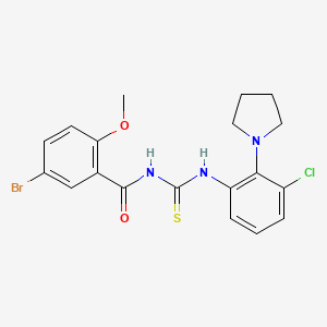 5-bromo-N-({[3-chloro-2-(1-pyrrolidinyl)phenyl]amino}carbonothioyl)-2-methoxybenzamide