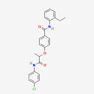 molecular formula C24H23ClN2O3 B4176029 4-{2-[(4-chlorophenyl)amino]-1-methyl-2-oxoethoxy}-N-(2-ethylphenyl)benzamide 