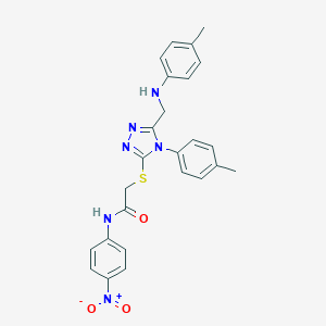 2-[[5-[(4-methylanilino)methyl]-4-(4-methylphenyl)-1,2,4-triazol-3-yl]sulfanyl]-N-(4-nitrophenyl)acetamide