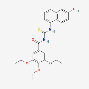 3,4,5-triethoxy-N-{[(6-hydroxy-1-naphthyl)amino]carbonothioyl}benzamide