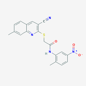2-(3-cyano-7-methylquinolin-2-yl)sulfanyl-N-(2-methyl-5-nitrophenyl)acetamide