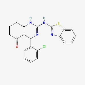 molecular formula C21H17ClN4OS B4176117 2-(1,3-benzothiazol-2-ylamino)-4-(2-chlorophenyl)-4,6,7,8-tetrahydro-5(1H)-quinazolinone 
