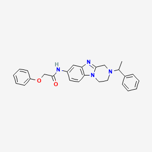 molecular formula C26H26N4O2 B4176139 2-phenoxy-N-[2-(1-phenylethyl)-1,2,3,4-tetrahydropyrazino[1,2-a]benzimidazol-8-yl]acetamide 