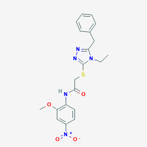 2-[(5-benzyl-4-ethyl-4H-1,2,4-triazol-3-yl)sulfanyl]-N-(2-methoxy-4-nitrophenyl)acetamide