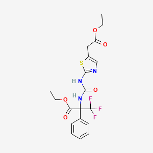 molecular formula C19H20F3N3O5S B4176180 ethyl N-({[5-(2-ethoxy-2-oxoethyl)-1,3-thiazol-2-yl]amino}carbonyl)-3,3,3-trifluoro-2-phenylalaninate 