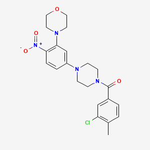 molecular formula C22H25ClN4O4 B4176201 4-{5-[4-(3-chloro-4-methylbenzoyl)-1-piperazinyl]-2-nitrophenyl}morpholine 