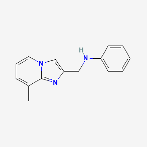 molecular formula C15H15N3 B4176214 N-[(8-methylimidazo[1,2-a]pyridin-2-yl)methyl]aniline 