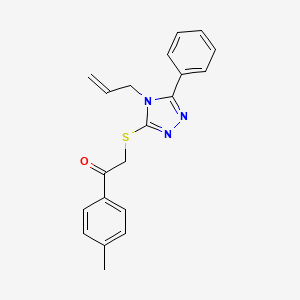 molecular formula C20H19N3OS B4176226 2-[(4-allyl-5-phenyl-4H-1,2,4-triazol-3-yl)thio]-1-(4-methylphenyl)ethanone 