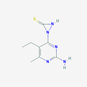 molecular formula C8H11N5S B4176258 1-(2-amino-5-ethyl-6-methyl-4-pyrimidinyl)-1H-diazirene-3-thiol 