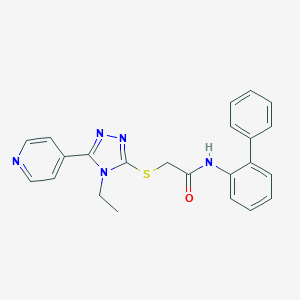 molecular formula C23H21N5OS B417626 N-[1,1'-Biphenyl]-2-YL-2-{[4-ethyl-5-(4-pyridinyl)-4H-1,2,4-triazol-3-YL]sulfanyl}acetamide CAS No. 482639-76-9