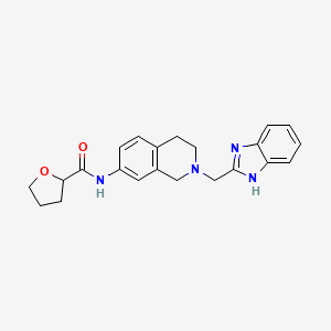 molecular formula C22H24N4O2 B4176265 N-[2-(1H-benzimidazol-2-ylmethyl)-1,2,3,4-tetrahydro-7-isoquinolinyl]tetrahydro-2-furancarboxamide 