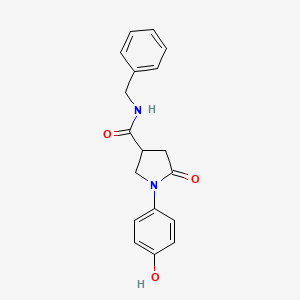 molecular formula C18H18N2O3 B4176273 N-benzyl-1-(4-hydroxyphenyl)-5-oxo-3-pyrrolidinecarboxamide 