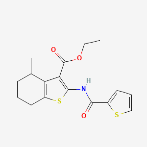 molecular formula C17H19NO3S2 B4176289 ethyl 4-methyl-2-[(2-thienylcarbonyl)amino]-4,5,6,7-tetrahydro-1-benzothiophene-3-carboxylate 