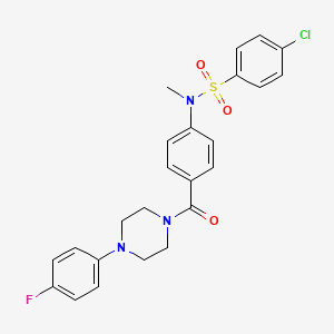 molecular formula C24H23ClFN3O3S B4176296 4-chloro-N-(4-{[4-(4-fluorophenyl)-1-piperazinyl]carbonyl}phenyl)-N-methylbenzenesulfonamide 