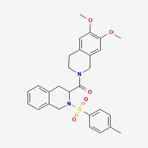 molecular formula C28H30N2O5S B4176297 6,7-dimethoxy-2-({2-[(4-methylphenyl)sulfonyl]-1,2,3,4-tetrahydro-3-isoquinolinyl}carbonyl)-1,2,3,4-tetrahydroisoquinoline 
