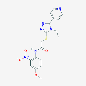 2-[(4-ethyl-5-pyridin-4-yl-4H-1,2,4-triazol-3-yl)sulfanyl]-N-[2-nitro-4-(methyloxy)phenyl]acetamide