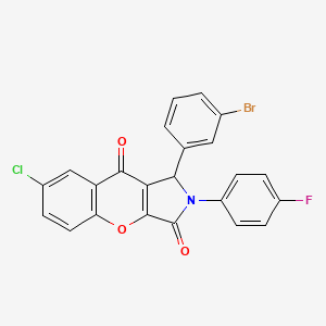 molecular formula C23H12BrClFNO3 B4176315 1-(3-bromophenyl)-7-chloro-2-(4-fluorophenyl)-1,2-dihydrochromeno[2,3-c]pyrrole-3,9-dione 