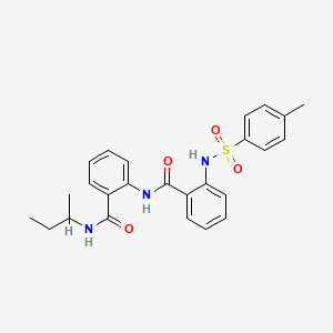 molecular formula C25H27N3O4S B4176318 N-{2-[(sec-butylamino)carbonyl]phenyl}-2-{[(4-methylphenyl)sulfonyl]amino}benzamide 