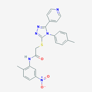 molecular formula C23H20N6O3S B417632 N-{5-nitro-2-methylphenyl}-2-{[4-(4-methylphenyl)-5-pyridin-4-yl-4H-1,2,4-triazol-3-yl]sulfanyl}acetamide 