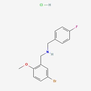 molecular formula C15H16BrClFNO B4176345 (5-bromo-2-methoxybenzyl)(4-fluorobenzyl)amine hydrochloride 