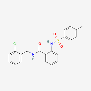 molecular formula C21H19ClN2O3S B4176360 N-(2-chlorobenzyl)-2-{[(4-methylphenyl)sulfonyl]amino}benzamide 