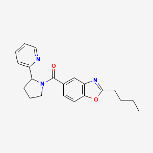 molecular formula C21H23N3O2 B4176376 2-butyl-5-{[2-(2-pyridinyl)-1-pyrrolidinyl]carbonyl}-1,3-benzoxazole 