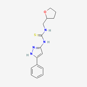 molecular formula C15H18N4OS B4176380 N-(3-phenyl-1H-pyrazol-5-yl)-N'-(tetrahydro-2-furanylmethyl)thiourea 