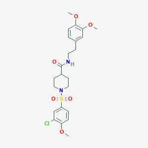 molecular formula C23H29ClN2O6S B4176389 1-[(3-chloro-4-methoxyphenyl)sulfonyl]-N-[2-(3,4-dimethoxyphenyl)ethyl]-4-piperidinecarboxamide 