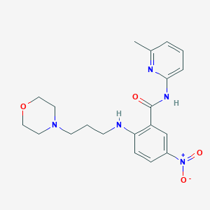 molecular formula C20H25N5O4 B4176397 N-(6-methyl-2-pyridinyl)-2-{[3-(4-morpholinyl)propyl]amino}-5-nitrobenzamide 