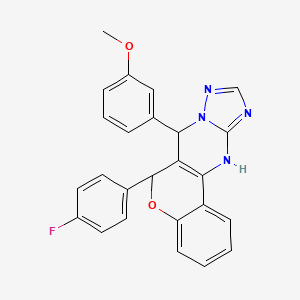 molecular formula C25H19FN4O2 B4176423 6-(4-fluorophenyl)-7-(3-methoxyphenyl)-7,12-dihydro-6H-chromeno[4,3-d][1,2,4]triazolo[1,5-a]pyrimidine 