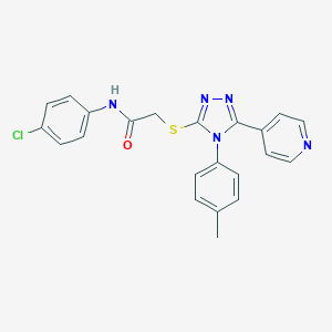 molecular formula C22H18ClN5OS B417644 N-(4-chlorophenyl)-2-{[4-(4-methylphenyl)-5-(pyridin-4-yl)-4H-1,2,4-triazol-3-yl]sulfanyl}acetamide CAS No. 482640-27-7