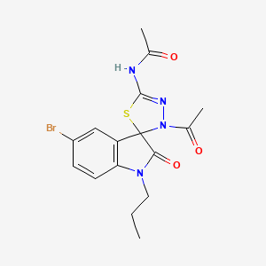 molecular formula C16H17BrN4O3S B4176443 N-(3'-acetyl-5-bromo-2-oxo-1-propyl-1,2-dihydro-3'H-spiro[indole-3,2'-[1,3,4]thiadiazol]-5'-yl)acetamide 